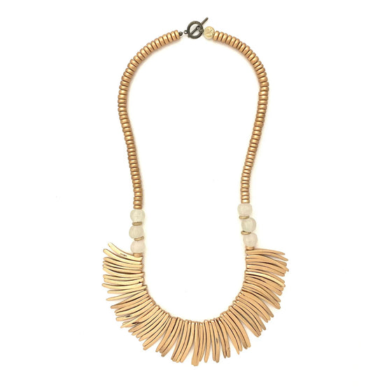 Tan Coconut Wood Necklace