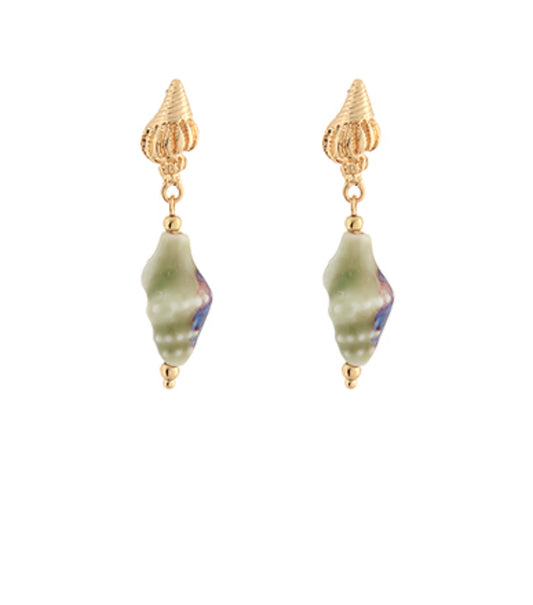 Green Conch Dangle