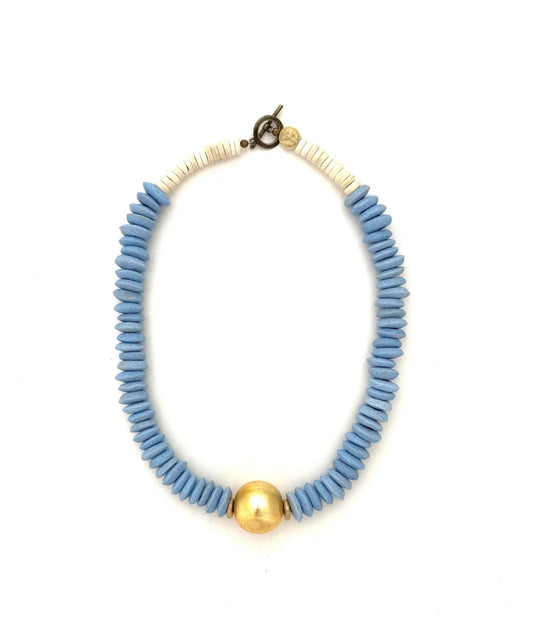 Cornflower Blue Bead Necklace