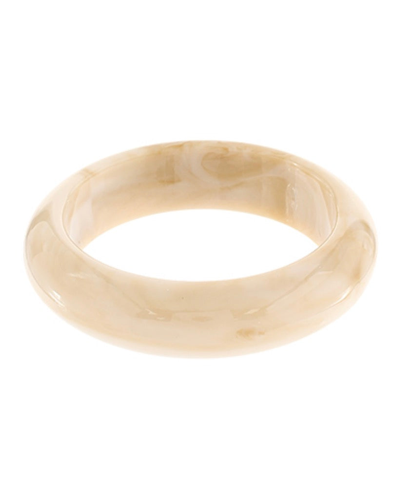 Ivory Marble Acrylic Bangle