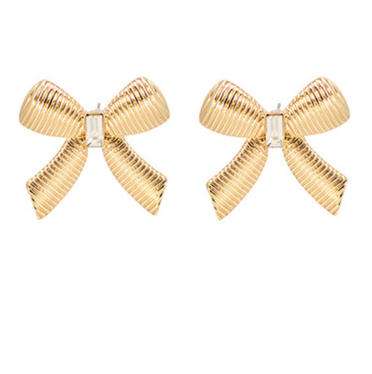 Gold Bow Earrings