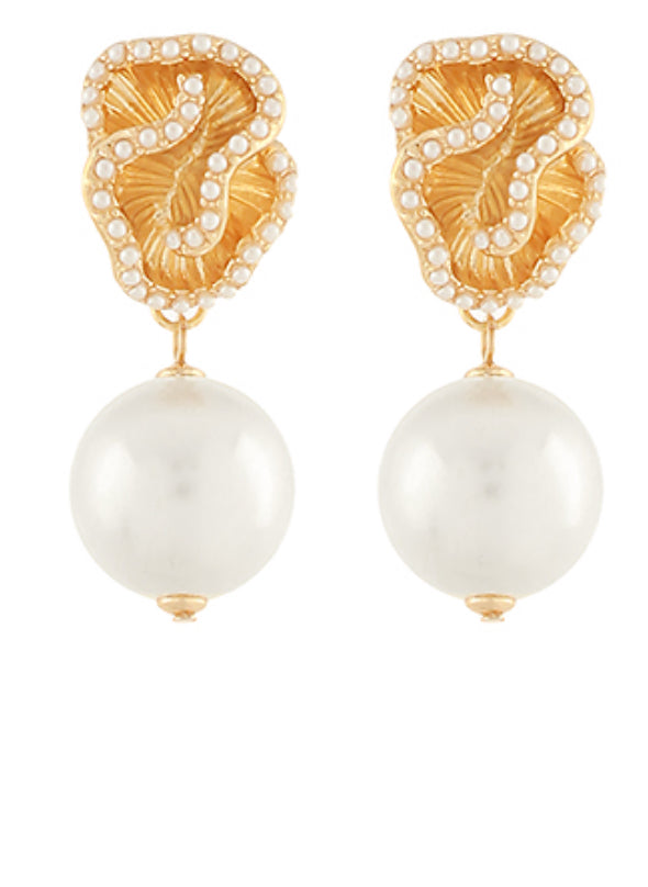 Floral Pearl Drop Earrings