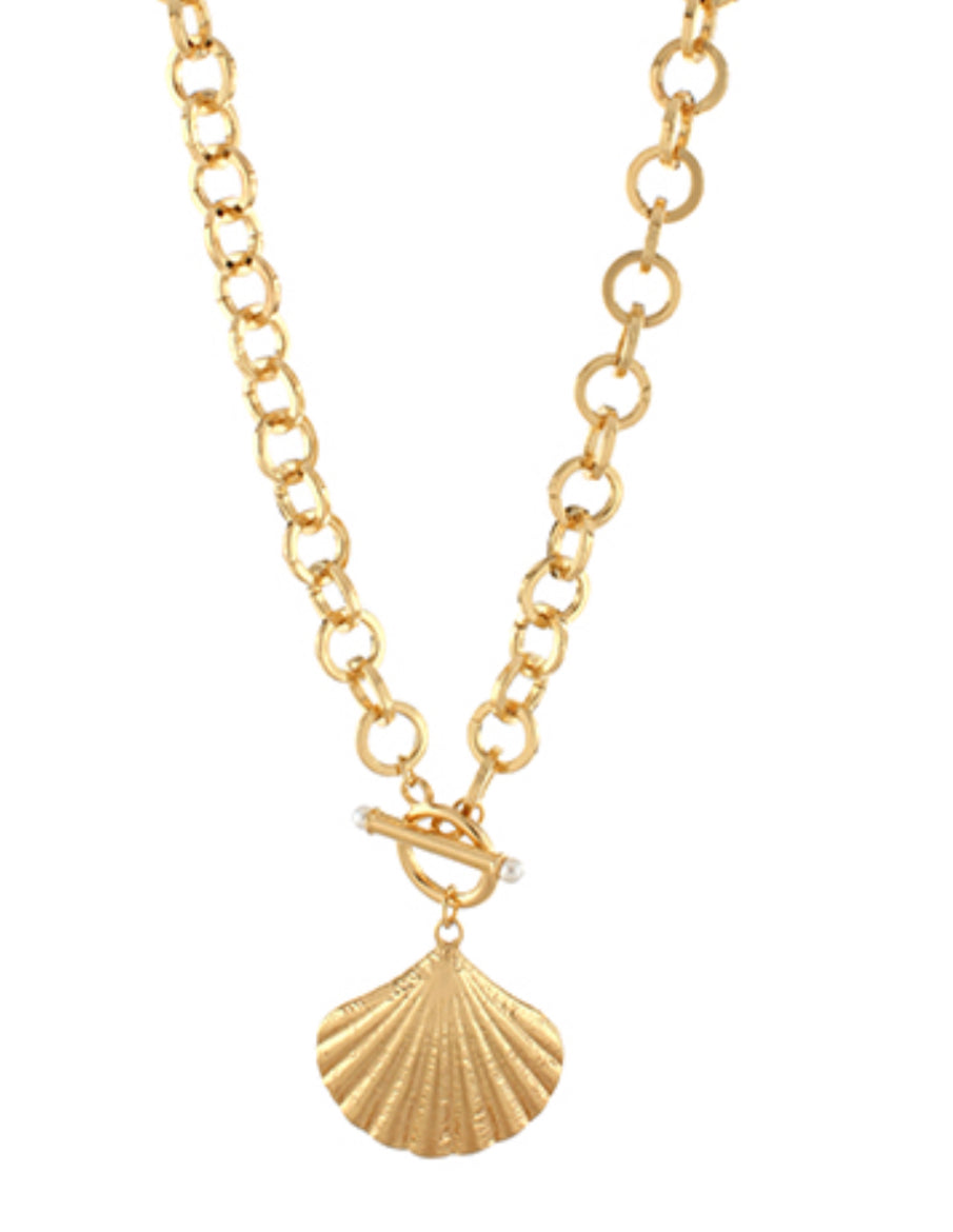 Gold Shell Pendant Necklace