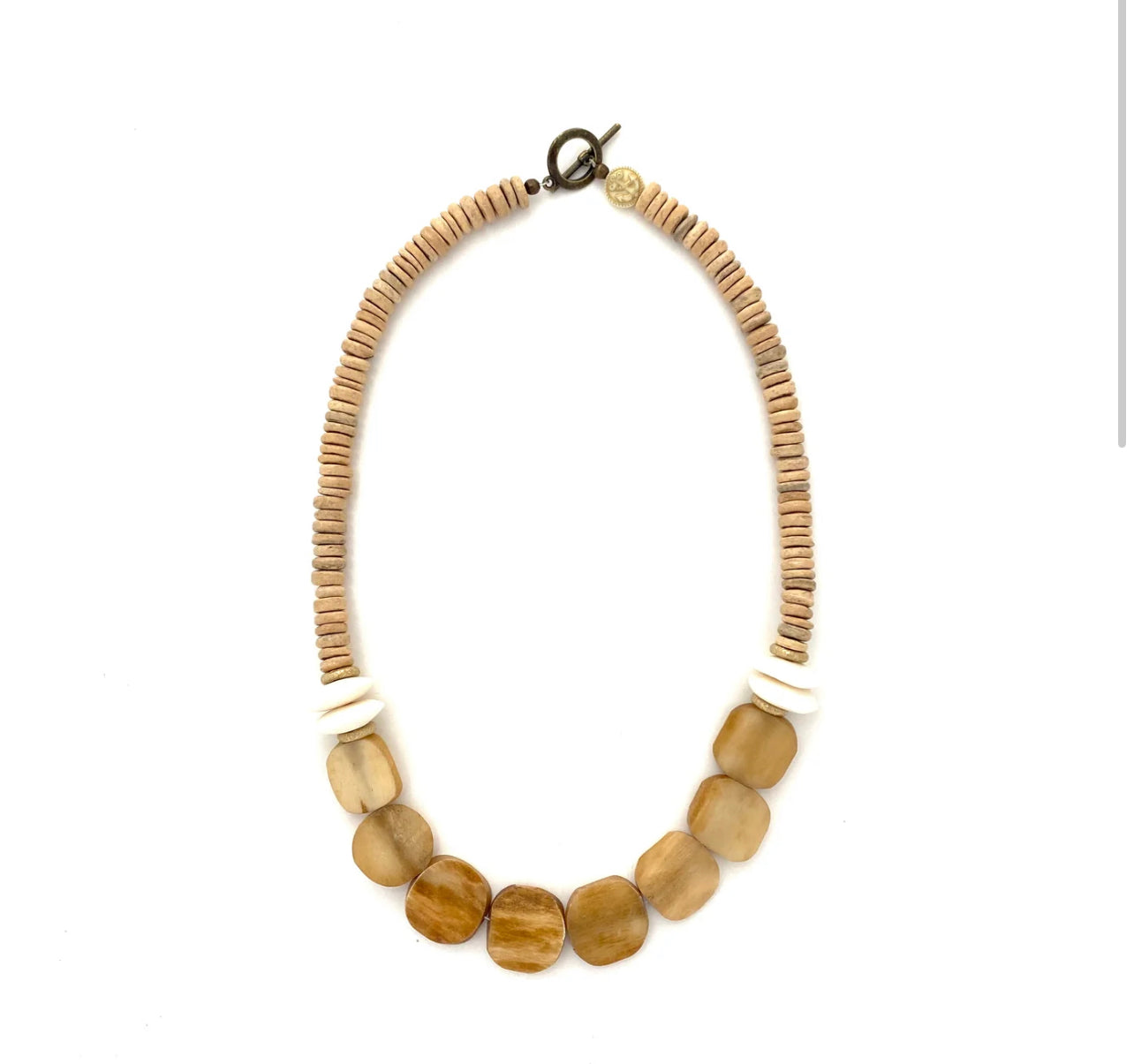 Brown Squared Bead Necklace