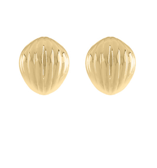 Ribbed Dome Gold Studs