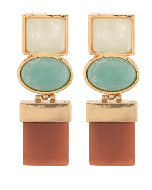 Brown/Turquoise Linear Earrings