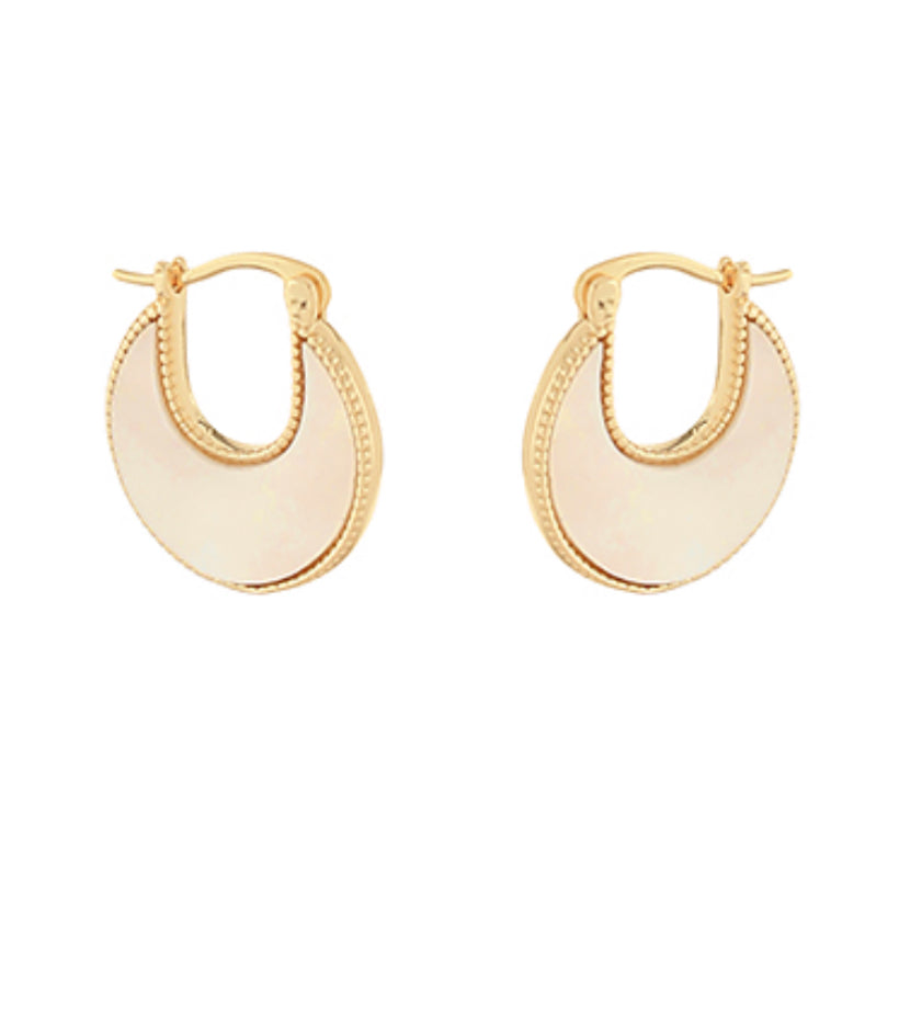 Mother of Pearl Crest Earrings