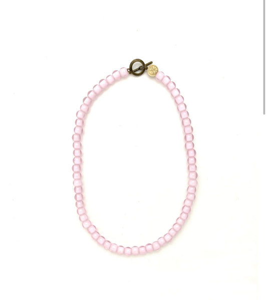 Blush Glass Bead Necklace