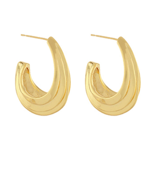 Gold U Shape Earrings