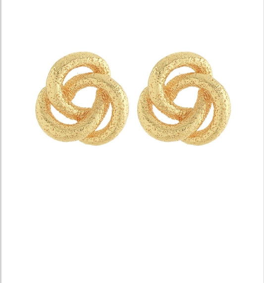 Brushed Gold Knot Earrings