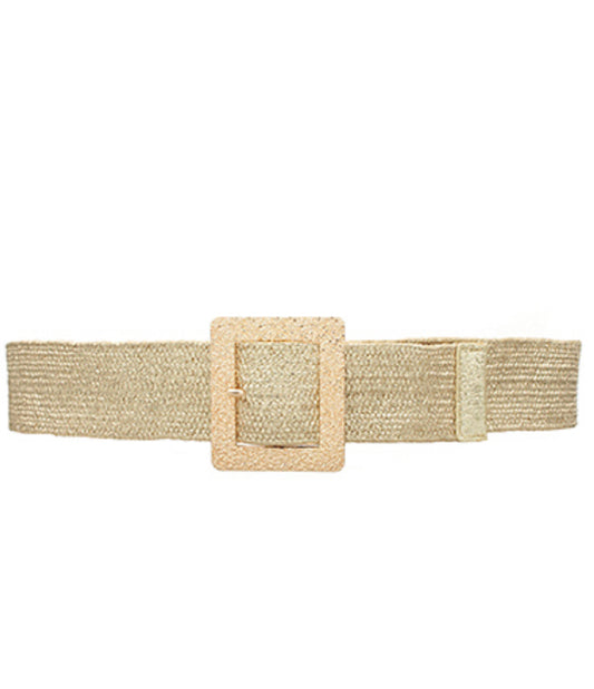 Gold Square Straw Belt