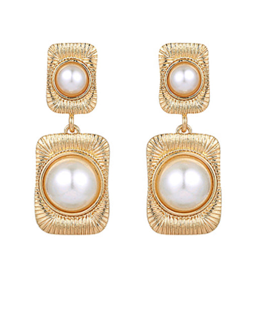 Textured Square & Dome Earrings