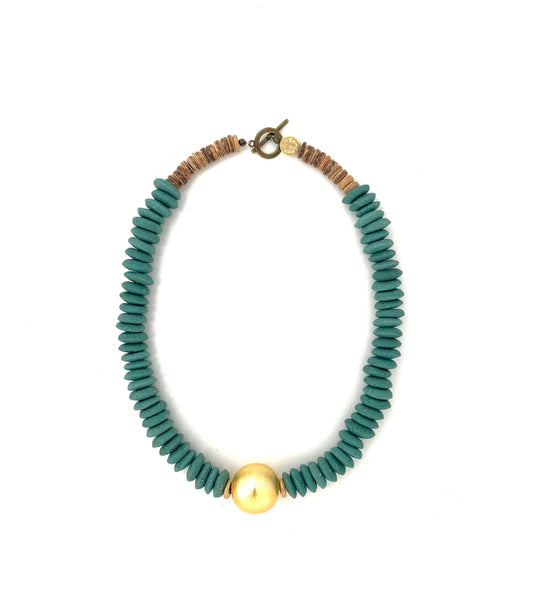 Jade Stone Bead Necklace