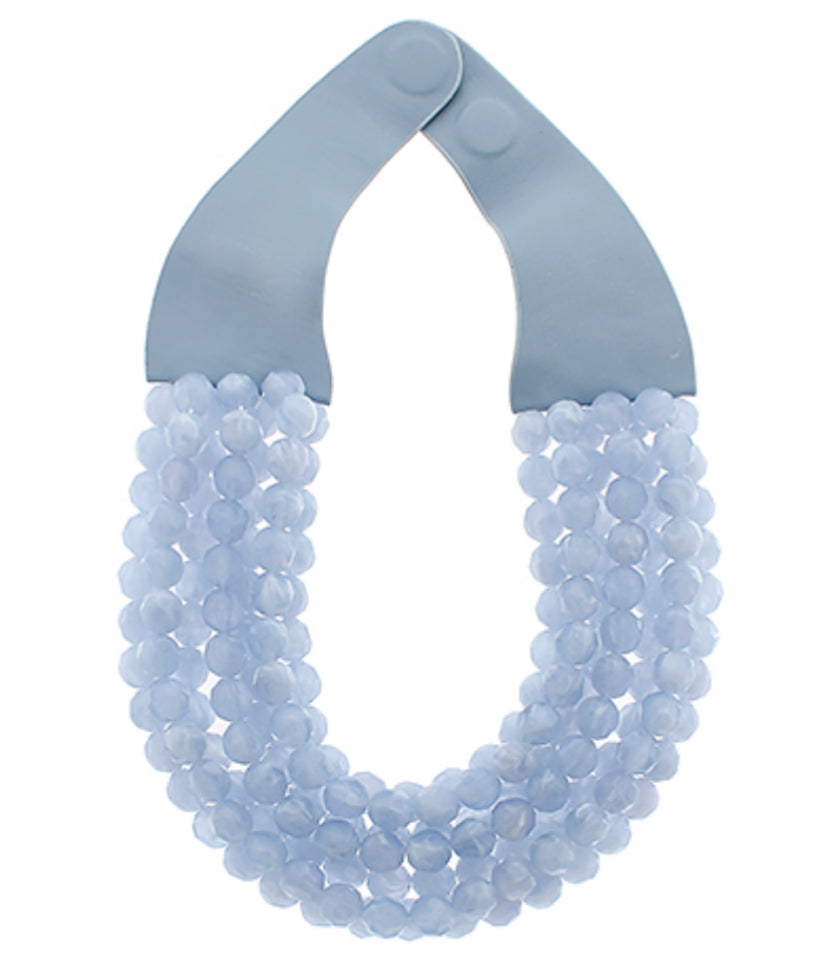 Periwinkle Agate Bead Necklace