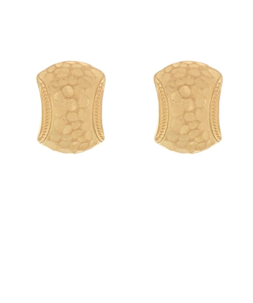 Gold Hammered Geometric Earrings