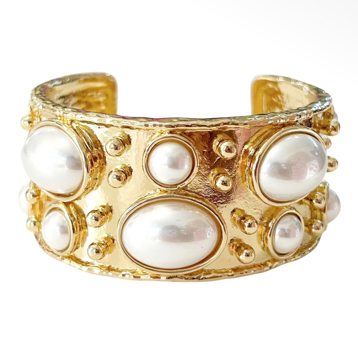 Gold Bubble Pearl Cuff