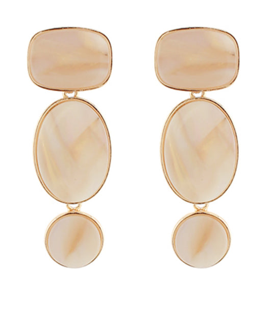 Natural/Gold Multi Shape Earrings