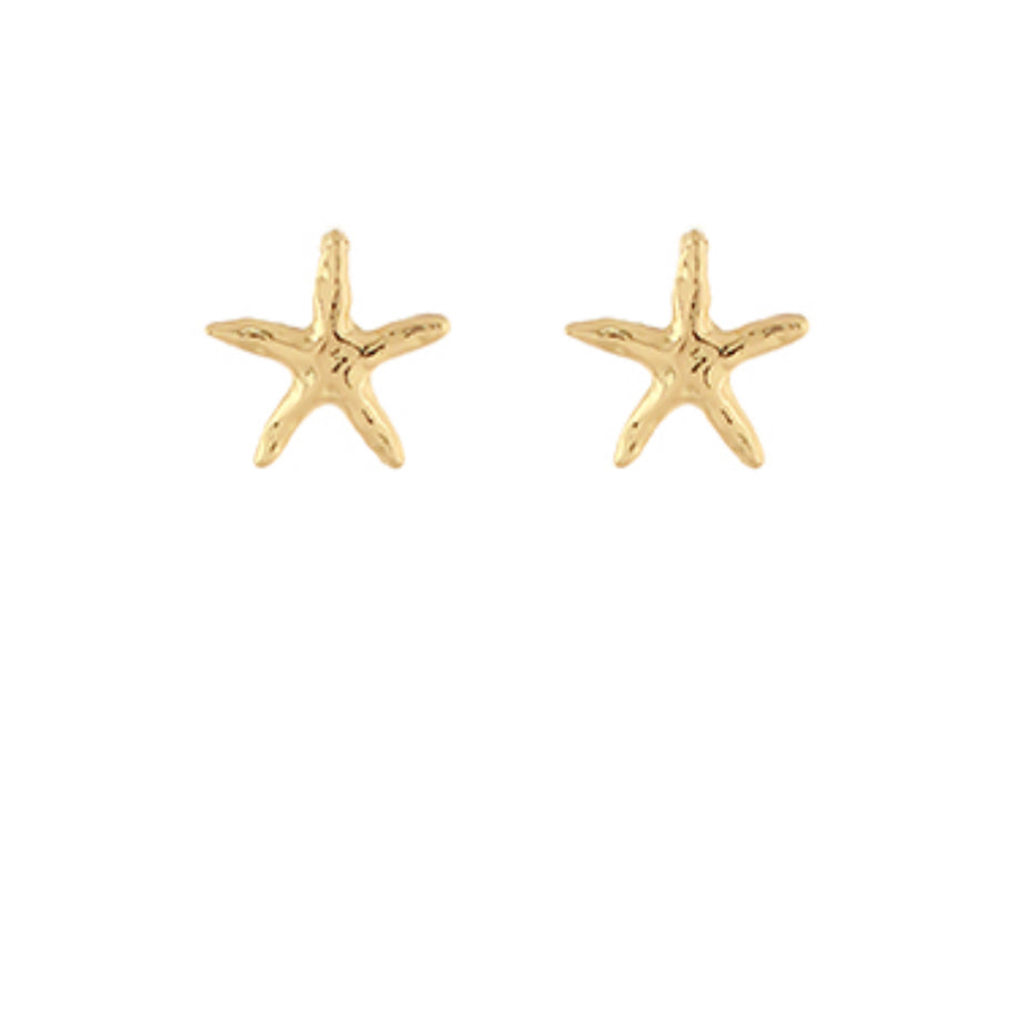 Gold Starfish Stud