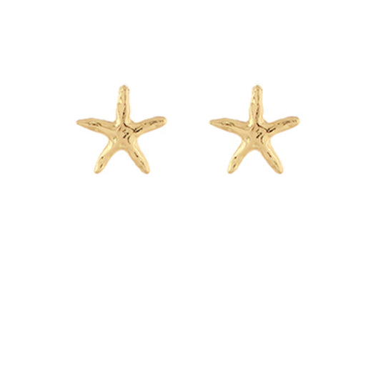 Gold Starfish Stud