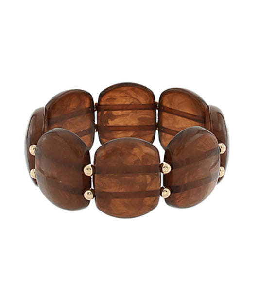 Dark Brown Resin Stretch Bracelet