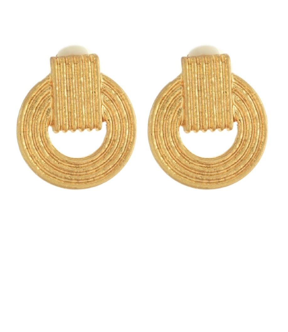 Vintage Gold Door Knocker Earrings