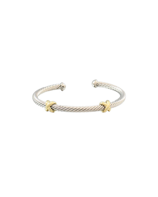 Two Tone Double X Cuff