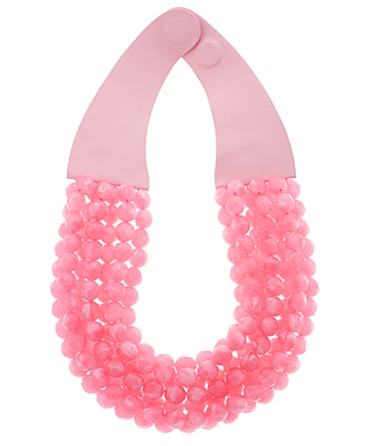 Pink Agate Ball Necklace