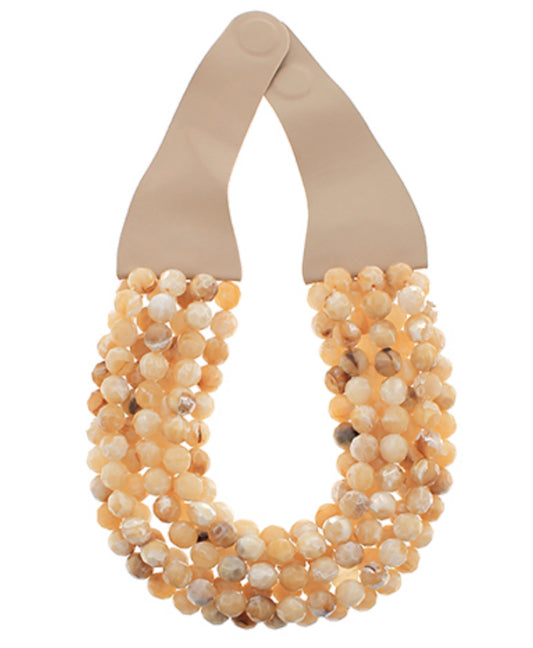 Beige Agate Ball Necklace