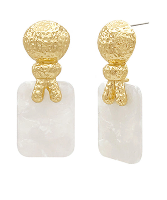 Rope Knot & Acetate Plate Earrings