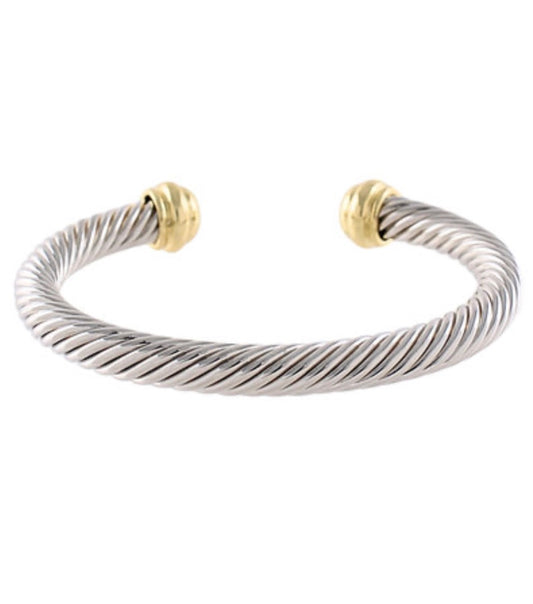 Mixed Metal Round Edge Cuff