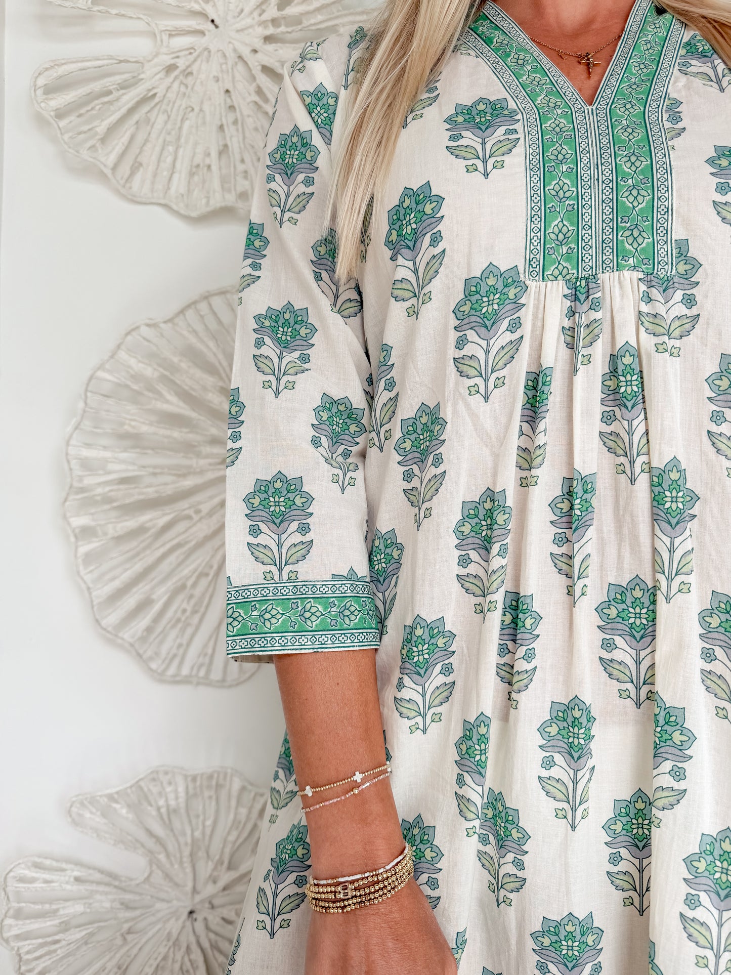 Green Floral Motiff Printed Midi