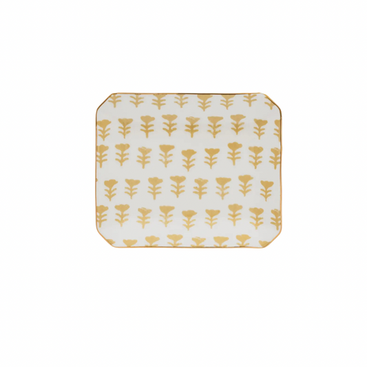 Yellow Floral Trinket Dish