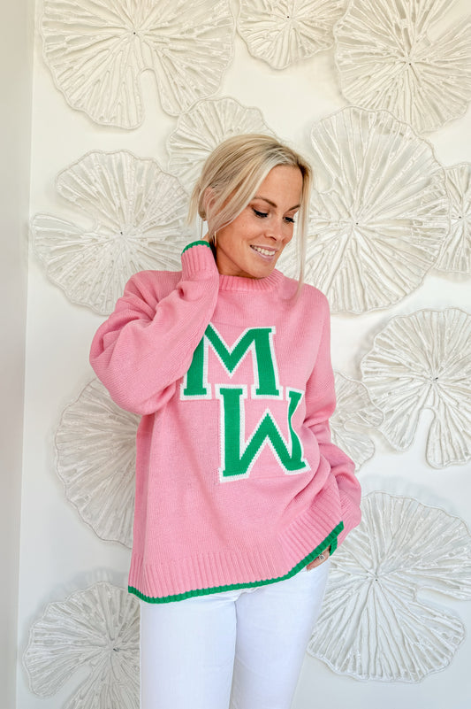 Oversized Pink/Green Sweater