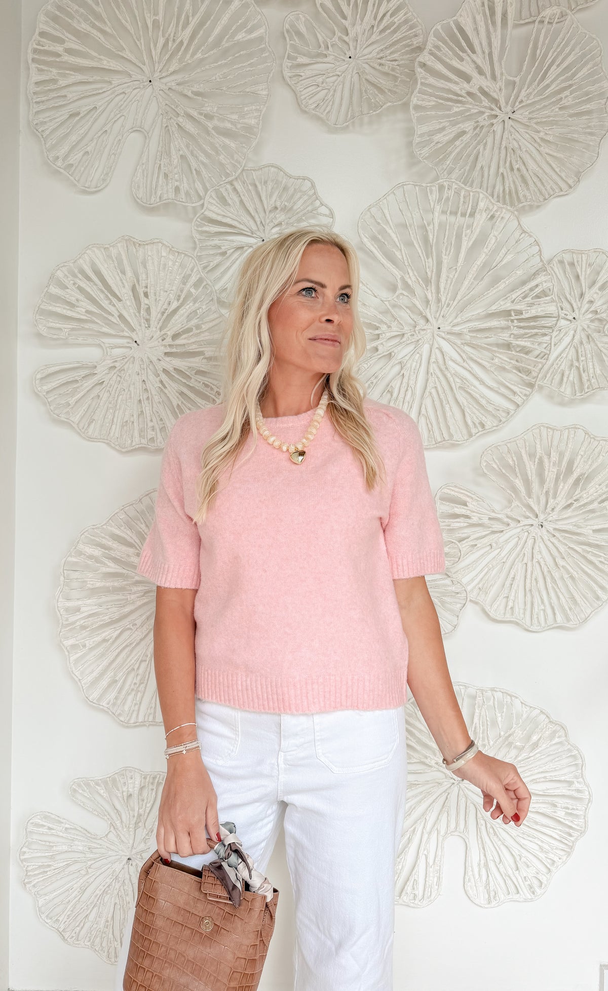 Soft Pink Short Sleeve Sweater