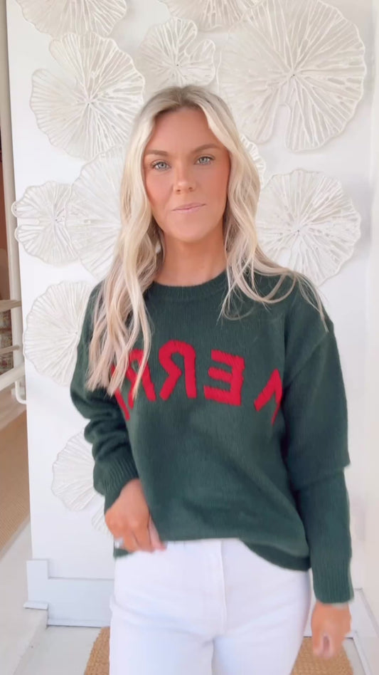 Hunter Green Merry Sweater