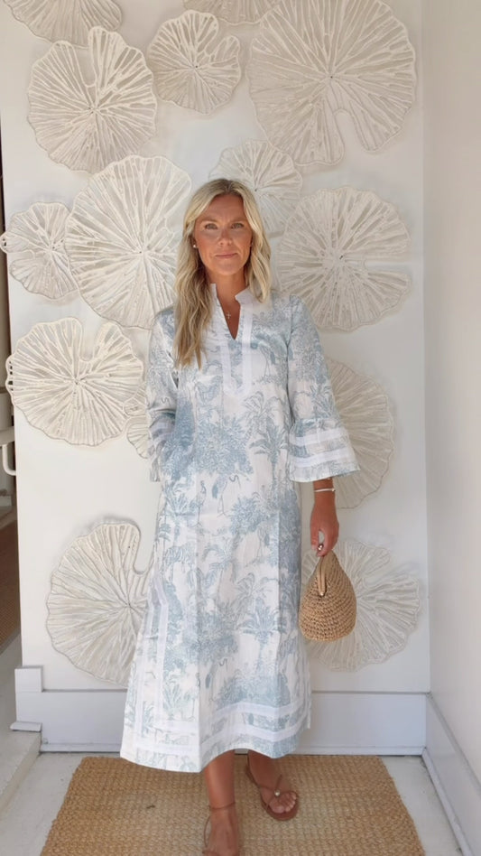 The Olive Block Print Maxi