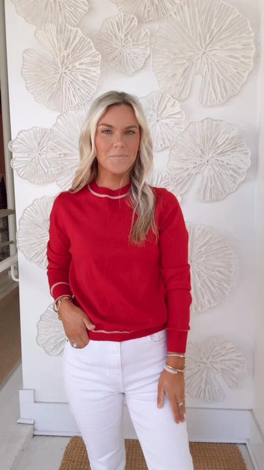 Red Long Sleeve Blouse